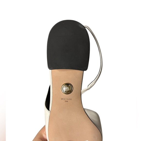 Veronica Beard Cecile Leather Cap-Toe Slingback Heels - Picture 5 of 11